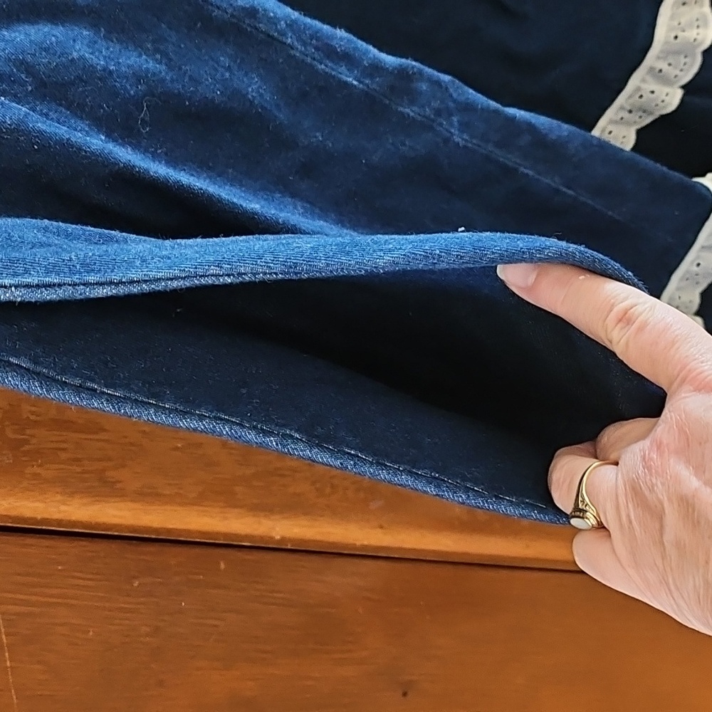 Hand Sewn Vintage Denim Skit With Eyelet Details - Picture 6 of 12